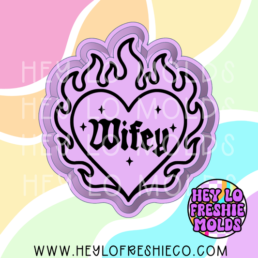 Wifey Flaming Heart Silicone Mold