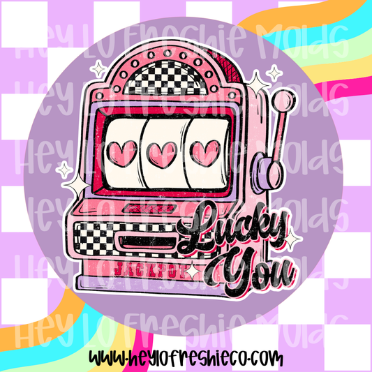 Round Cardstock | Lucky You Slot Machine