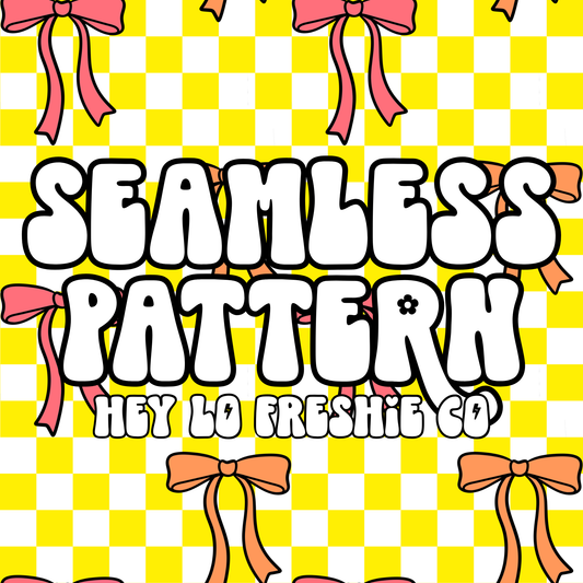 SEAMLESS PATTERN DIGITAL DOWNLOAD: Pink/Yellow/Orange Bows