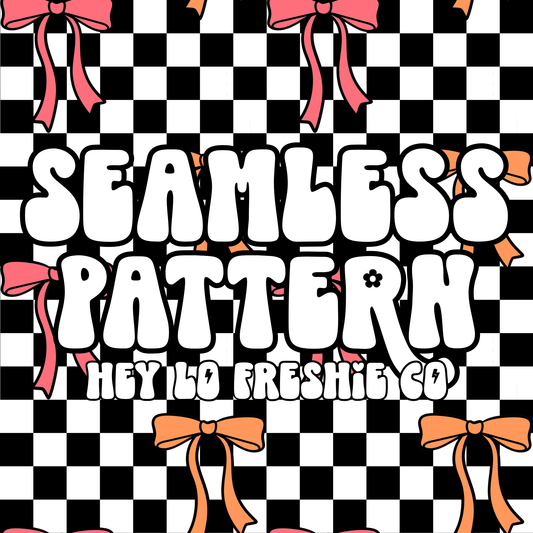 SEAMLESS PATTERN DIGITAL DOWNLOAD: Pink/Orange/Black Bows