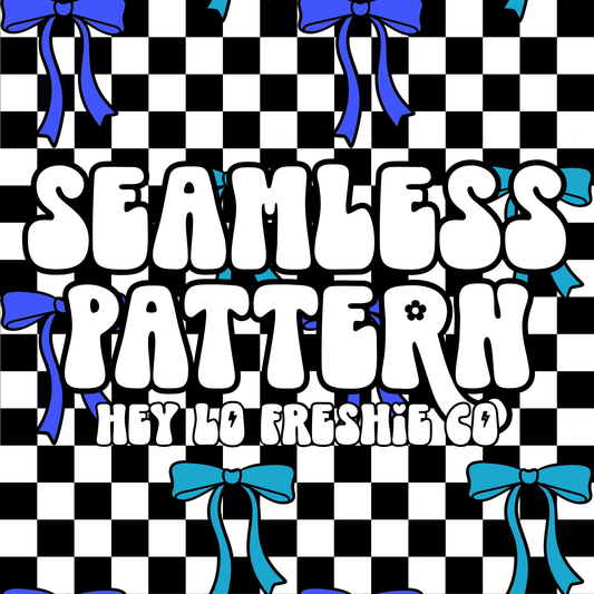 SEAMLESS PATTERN DIGITAL DOWNLOAD: Blue & Black Bows