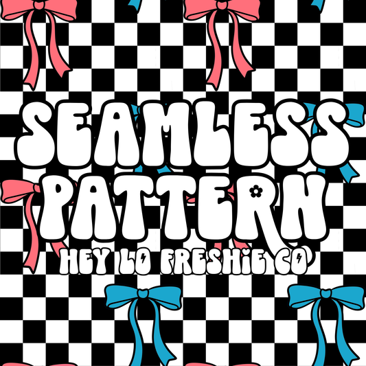 SEAMLESS PATTERN DIGITAL DOWNLOAD: Pink/Blue/Black Bows