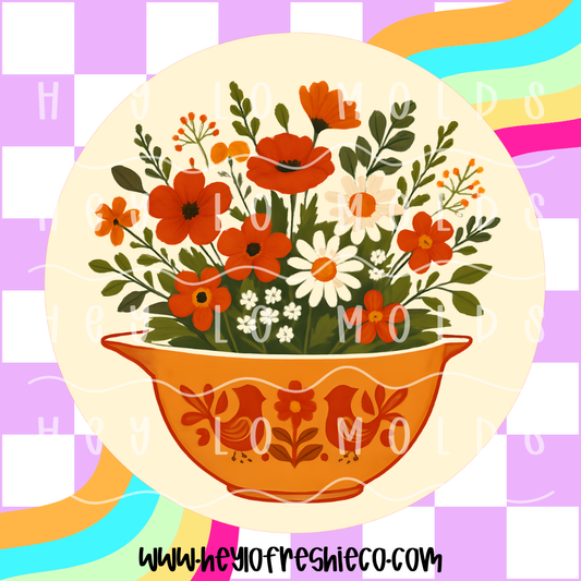 Round Cardstock 140 | Orange Vintage Bowl